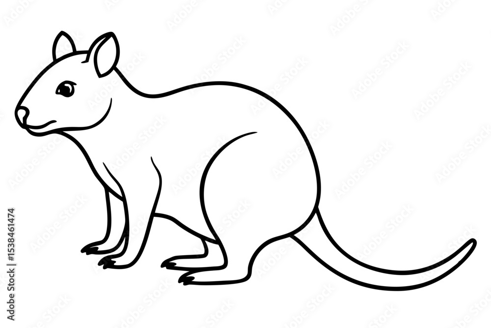 Simple Quokka Line Art Simple Quokka Line Art