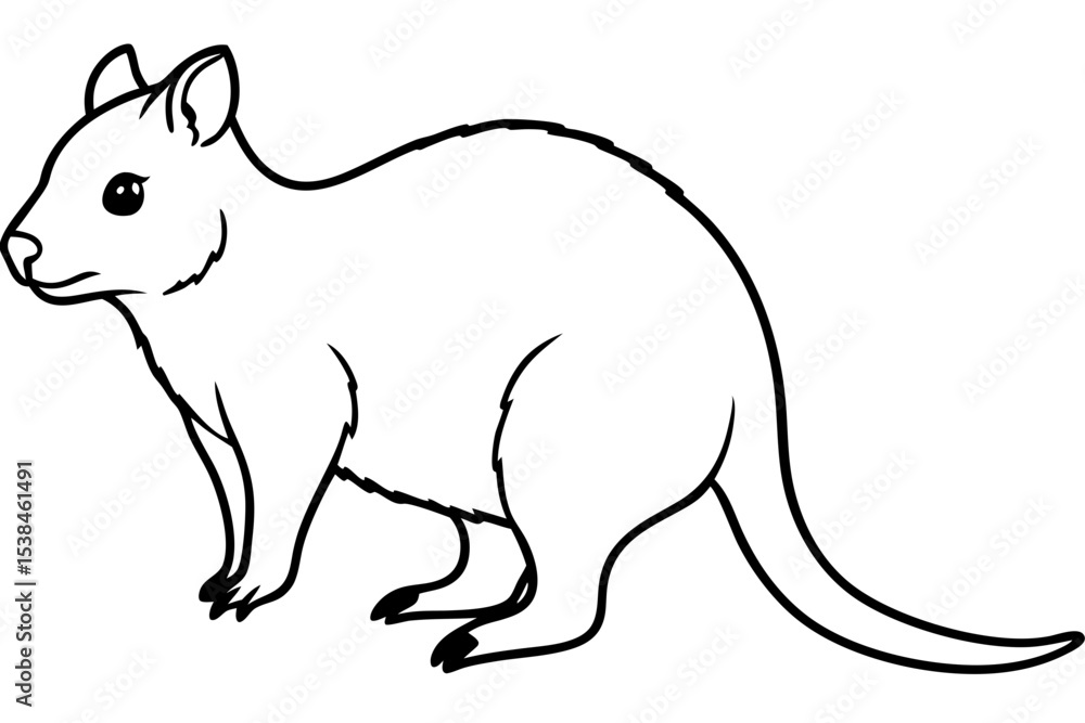 Fototapeta premium Simple Quokka Line Art