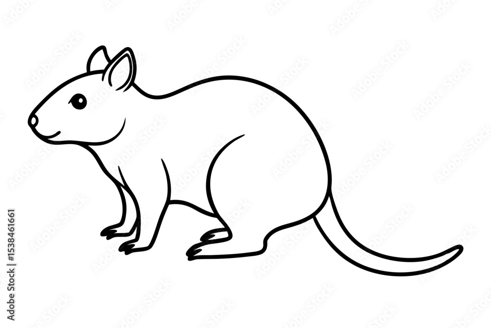Obraz premium Simple Quokka Line Art