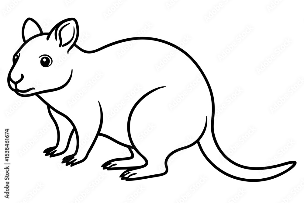 Obraz premium Simple Quokka Line Art