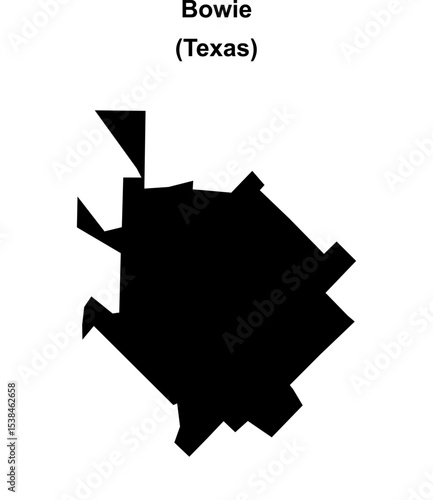 Bowie (Texas) blank outline map