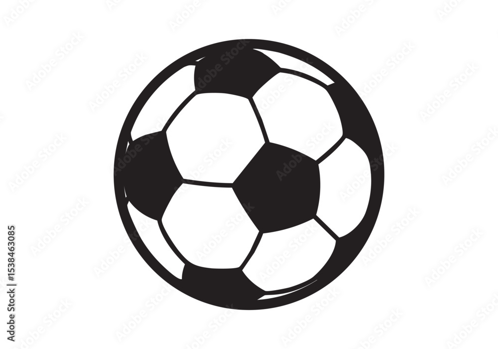 Obraz premium Football or soccer ball flat vector icon simple black style logo design