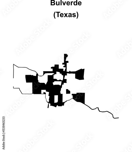 Bulverde (Texas) blank outline map