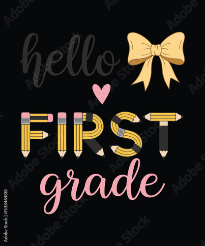 Hello First Grade Pencil T-Shirt