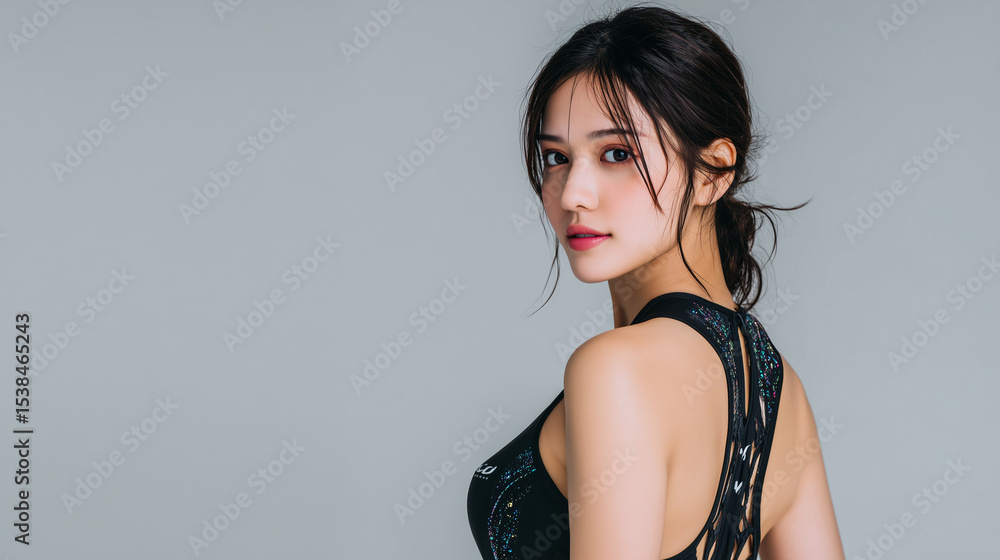 Fototapeta premium 水泳,美女, 女性, 水着, 美しい, 顔, モデル, 日本, 韓国, アジア