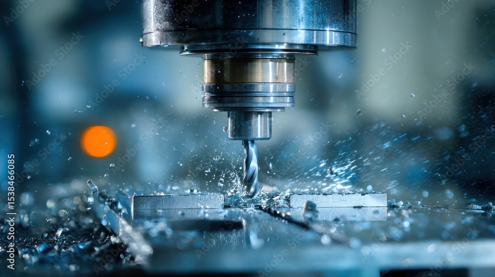 Metal drill bit working on metal sheet Metal drill bit working on metal sheet
