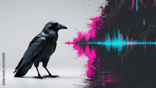 crow on a white background