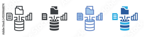Database icon set multiple style collection