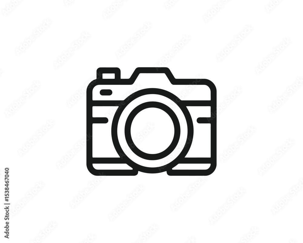 Flat outlined camera icon for logo design Flat outlined camera icon for logo design