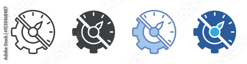 Time Management icon set multiple style collection