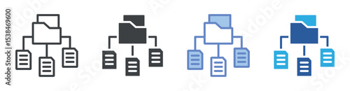 Data Organization icon set multiple style collection