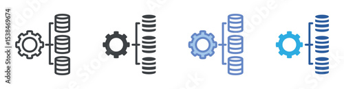 Data Management icon set multiple style collection