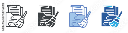 Data Cleanup icon set multiple style collection