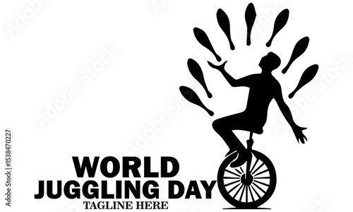 World juggling day icon. World juggling day vector illustration, world juggling day logo design. Celebration with juggler standing