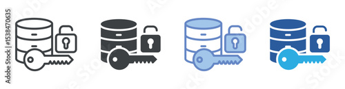 Data Access icon set multiple style collection
