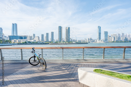 Bilde på lerret Shenzhen Nanshan District Shekou Taizi Bay coastline and unmanned sea boardwalk