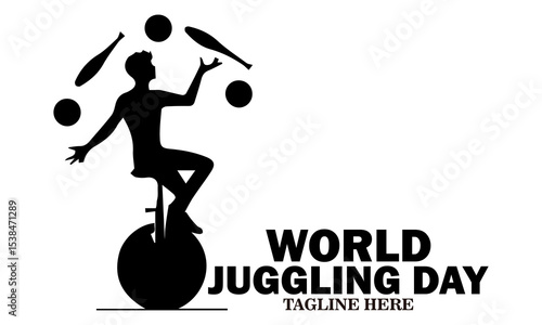 World juggling day icon. World juggling day vector illustration, world juggling day logo design. Celebration with juggler standing