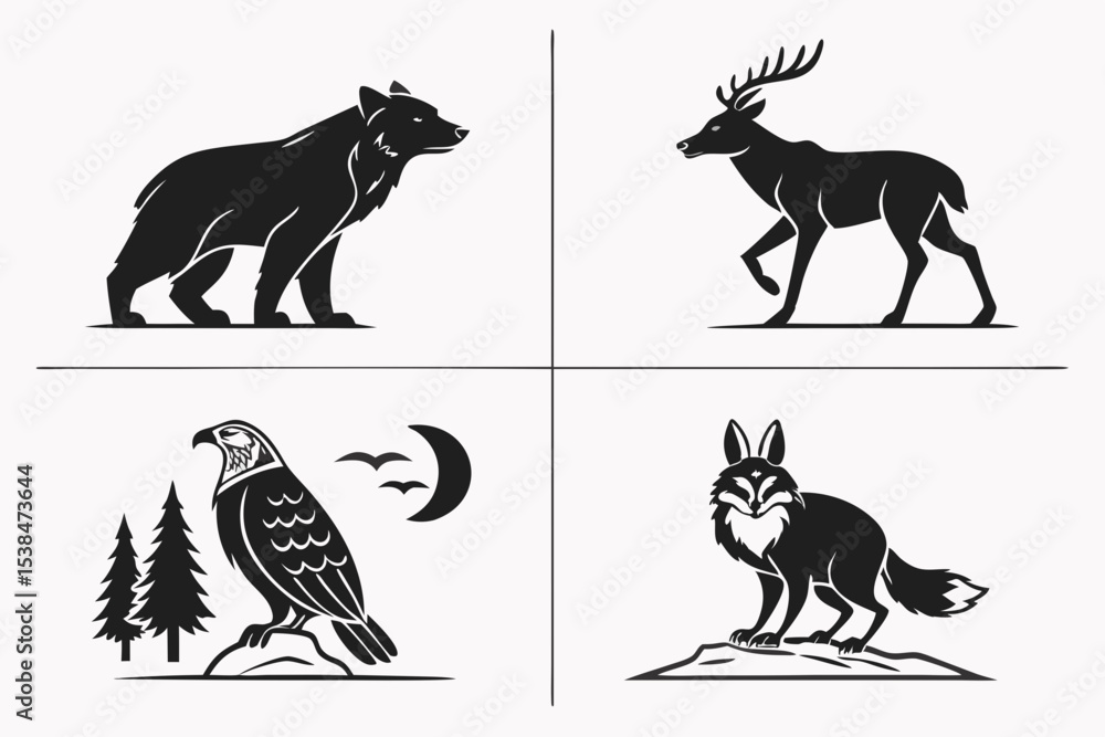 Fototapeta premium set of animals