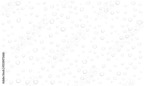 PNG realistic water drops and bubbles. Transparent condensation on glass with fresh wet texture, clean drip effect for digital design.