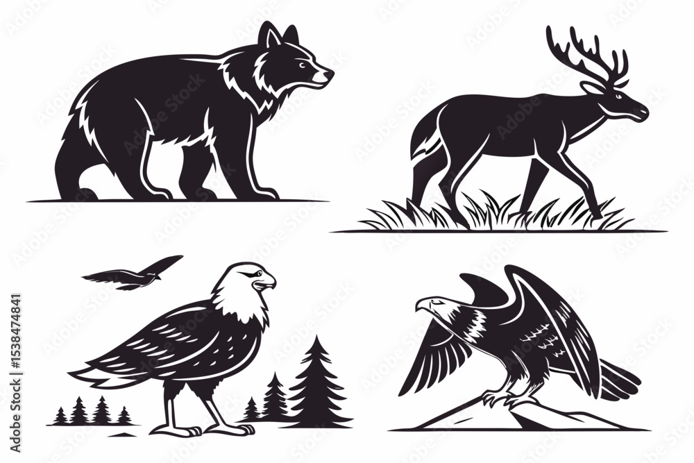 Obraz premium set of wild animals