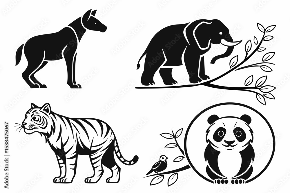 Obraz premium set of animals silhouettes