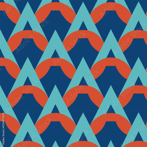 Colorful abstract seamless geometric pattern with triangles, a vibrant vector design for wallpaper and fabric decoration