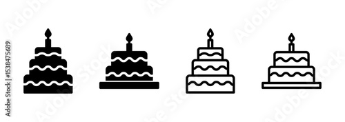 Cake icon logo design. Cake sign and symbol. Birthday cake icon