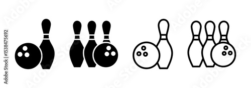 Bowling icon logo design. bowling ball and pin sign and symbol.