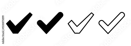 Check mark icon logo design. Tick mark sign and symbol