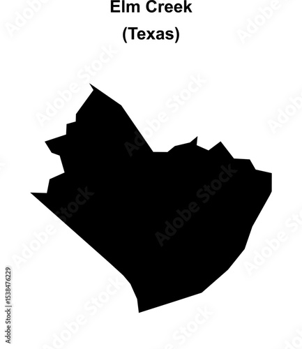 Elm Creek (Texas) blank outline map