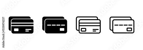 Credit card icon logo design. Credit card payment sign and symbol