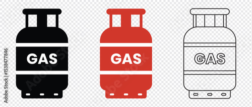 Gas cylinders icon .Gas tank icon. Silhouette of LPG gas cylinder, tank vector symbol design for app, logo, web, UX, UI. 