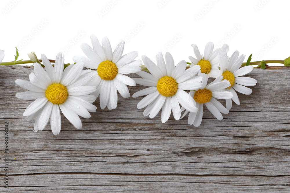 Obraz premium cluster of vibrant white daisies isolated on white background