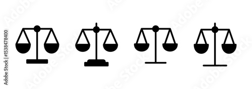 Scales icon logo design. Law scale icon. Justice sign and symbol