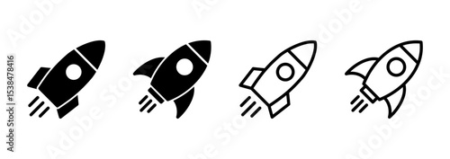 Rocket icon logo design. Startup sign and symbol. rocket launcher icon