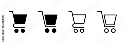 Shopping icon logo design. Shopping cart sign and symbol. Trolley icon