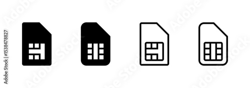 Sim card icon logo design. dual sim card sign and symbol