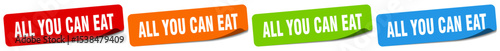 all you can eat sticker. all you can eat sticker set on white background
