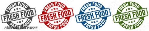 fresh food stamp. fresh food round stamp set isolated on white background