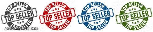 top seller stamp. top seller round stamp set isolated on white background