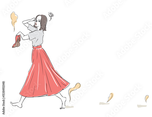 パンプスの臭いに困る可愛い女性