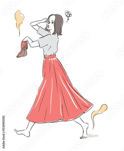 パンプスの臭いに困る可愛い女性