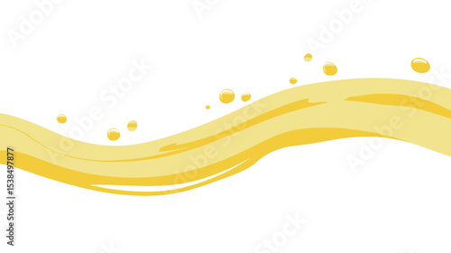 A splash of yellow liquid, possibly oil or water, isolated on white background in high detail – fluid motion, clarity, and dynamic shape in realistic vector illustration