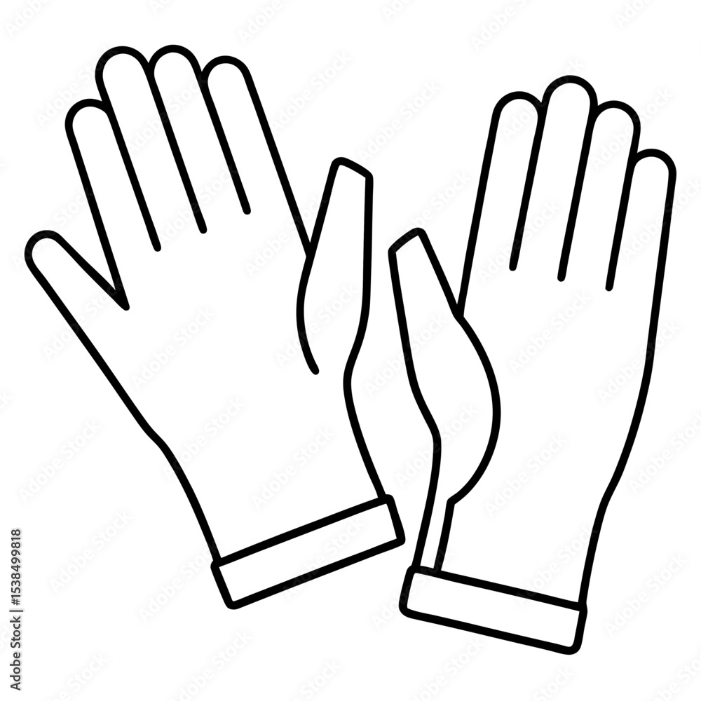 Obraz premium Sterile Gloves Line Art Vector