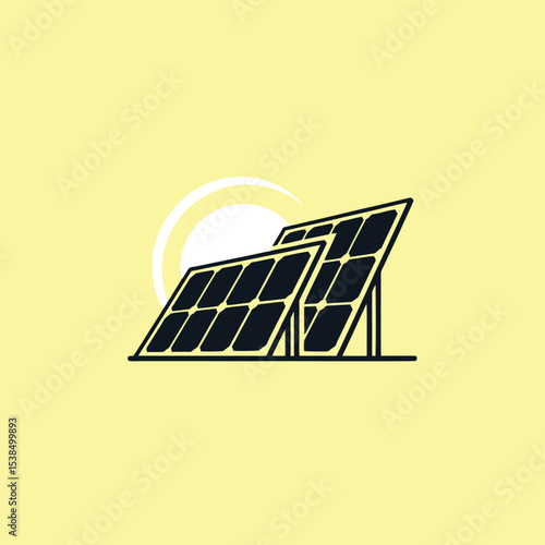 minimal logo of solar panels