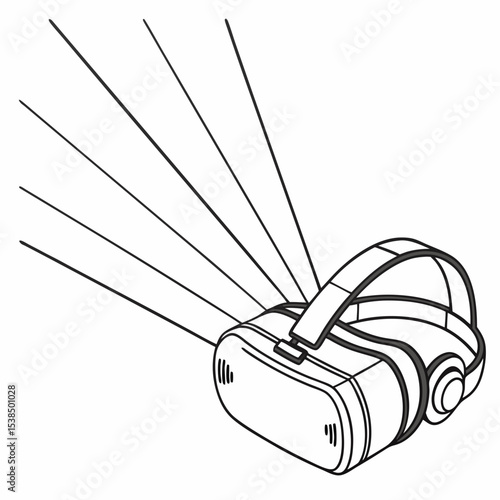 Immersive Virtual Reality Headset Exploring New Worlds Through Digital Technology