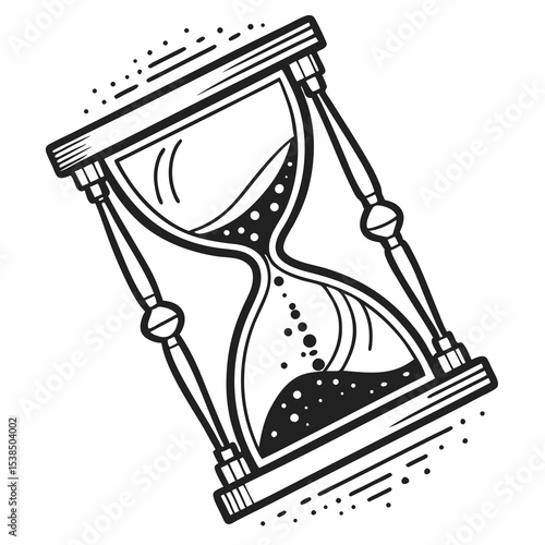 Vintage Hourglass Illustration Time, Measurement, and History