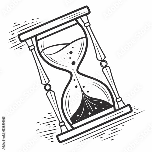 Hand-Drawn Hourglass Illustration Time, Passing, and Ephemeral Moments