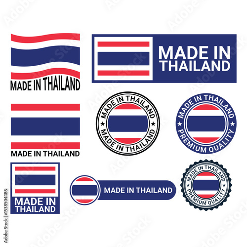 Thailand Set of Stamps. Made In Thailand icon vector template Free Download Thailand Set of Stamps. Made In Thailand icon vector template - GFXLoad