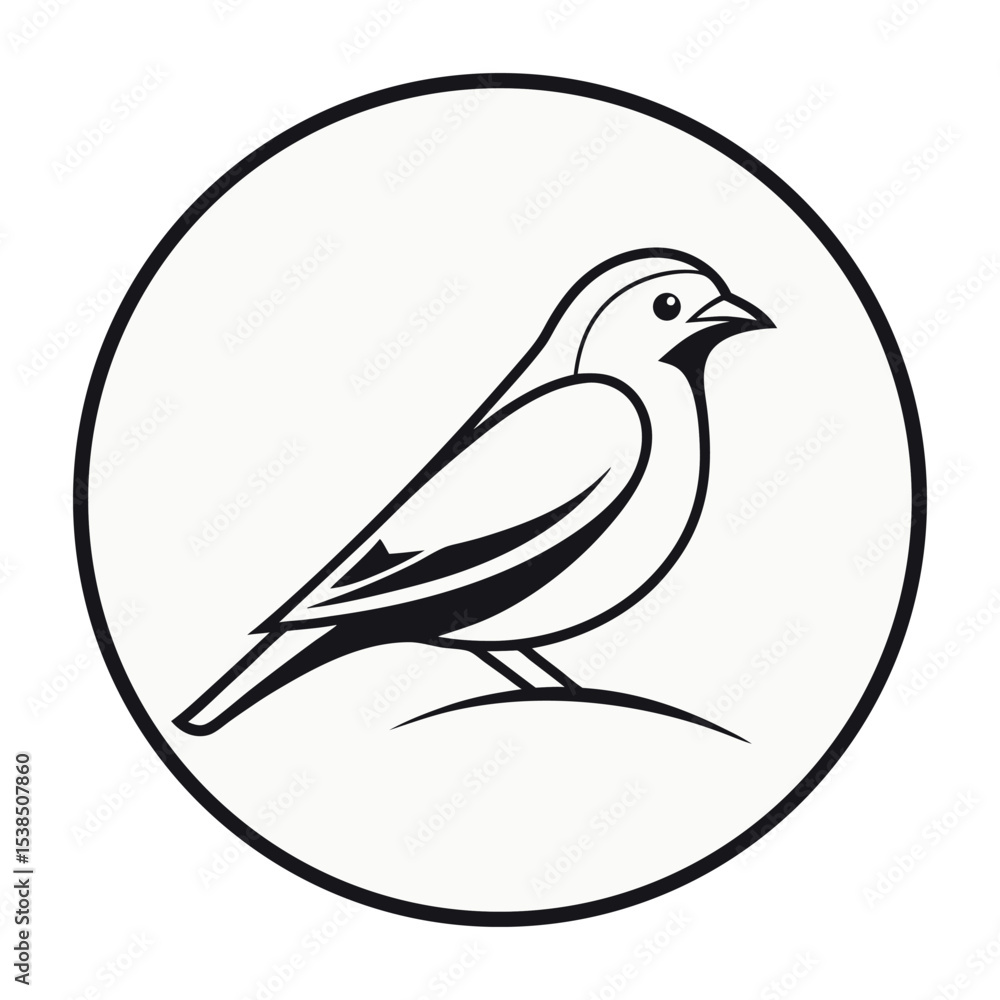 Fototapeta premium Minimal bird logo icon design simple creative concept vector illustration.